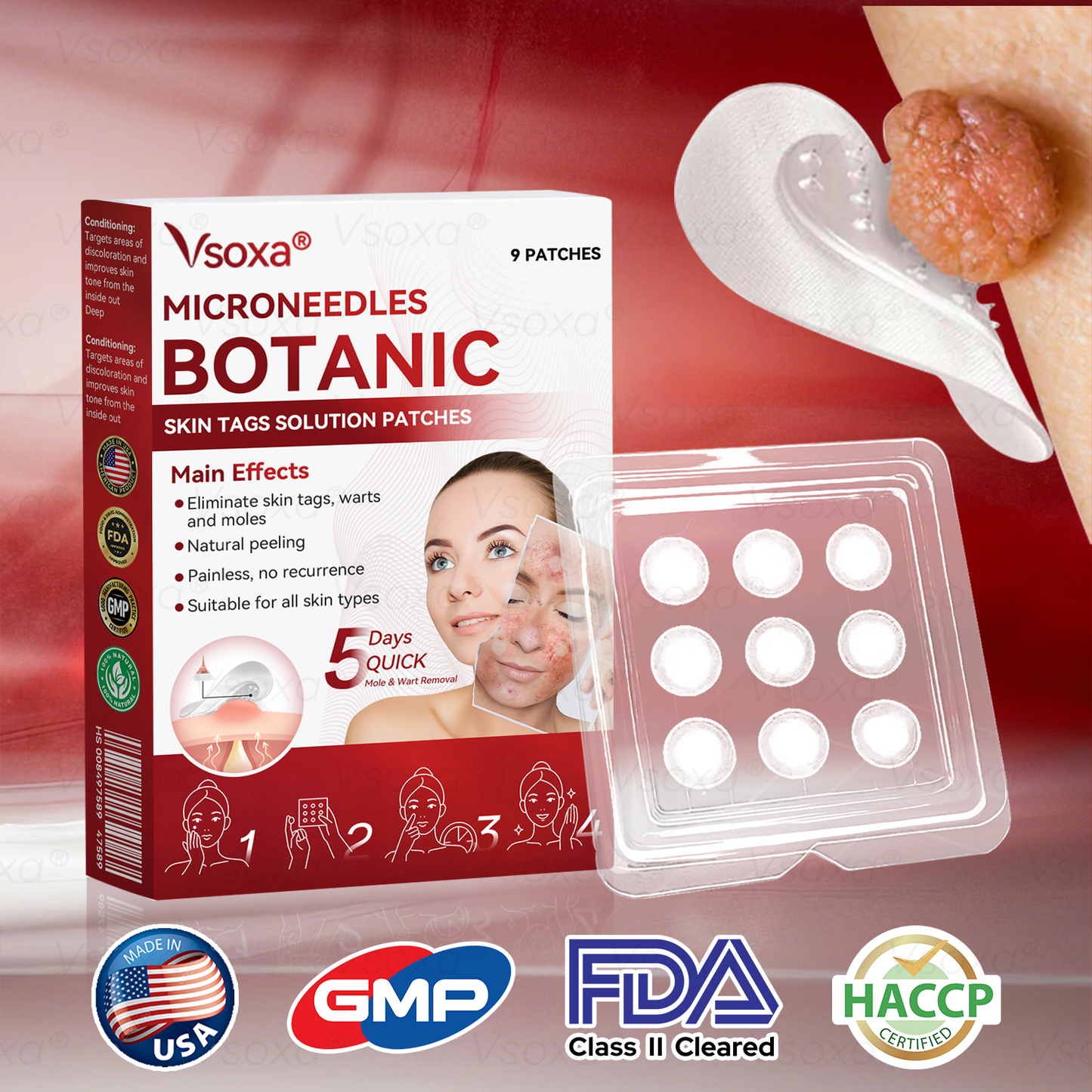 𝑉𝑠𝑜𝑥𝑎®💧Microneedles Botanical Skin Tags Solution Patches - Made in the USA👩‍⚕️